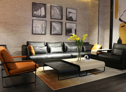 Italian Leather Style Living room Furniture Corner sofa Sofa Upholstery Suite Corner sofa
